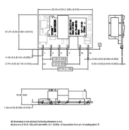 Converter: AC/DC; 1W; Uout: 5VDC; Iout: 200mA; SIP; 33.53x10x21.37mm