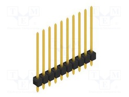 Connector: pin strips; pin header; male; PIN: 10; 2.54mm; THT; 1x10