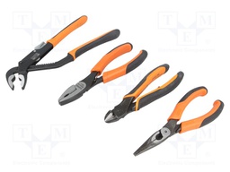 Pliers; Pcs: 4; cutting,adjustable,half-rounded nose,universal