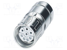 Connector: M23; plug; PIN: 6; crimped; straight; shielded; IP67; SF