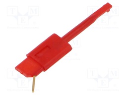 Clip-on probe; hook type; 60VDC; red; Grip capac: max.2.5mm; 30VAC