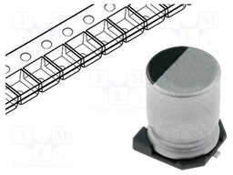 Capacitor: electrolytic; SMD; 100uF; 6.3VDC; Ø6.3x5.3mm; ±20%