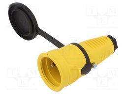 Connector: AC supply; socket; female; 16A; 250VAC; IP54; for cable