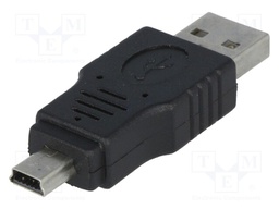 Adapter; USB 2.0; USB A plug,USB B mini plug; nickel plated
