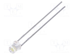 LED; 3mm; white cold; 780÷1300mcd; 100°; Front: flat; 11000(typ)K
