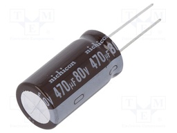 Capacitor: electrolytic; low impedance; THT; 470uF; 80VDC; ±20%