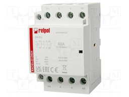 Contactor: 4-pole installation; 63A; 24VDC; NC x2 + NO x2; IP20