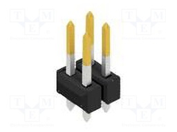 Connector: pin strips; pin header; male; PIN: 4; 2.54mm; THT; 2x2