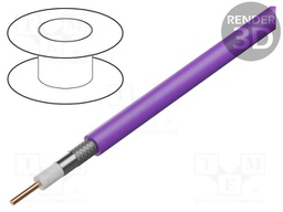 Wire: coaxial; RG59/U; 1x20AWG; wire; Cu; PVC; violet; 305m; CPR: Eca