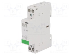 Contactor: 2-pole installation; NO x2; 230VAC; 20A; DIN; IKA