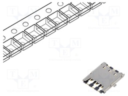 Connector: for cards; Nano SIM; push-pull,with peg; SMT; PIN: 6