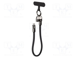 Cable; USB 2.0; USB C plug,both sides; gold-plated; 0.3m; black