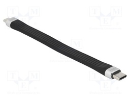Cable; USB B micro plug,USB C plug; 0.13m; black; 480Mbps; 3A