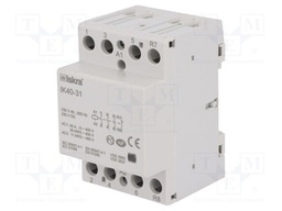 Contactor: 4-pole installation; NC + NO x3; 230VAC; 220VDC; 40A