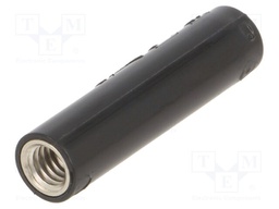 Socket; 4mm banana; 32A; black; nickel plated; screw; insulated