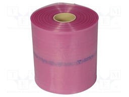 Protection bag; ESD; Len: 250m; W: 250mm; IEC 61340-5-1; pink; <10TΩ