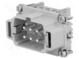 Connector: HDC; contact insert; male; C146; PIN: 6; 6+PE; size E6