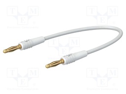 Test lead; 60VDC; 30VAC; 10A; banana plug 2mm,both sides; white