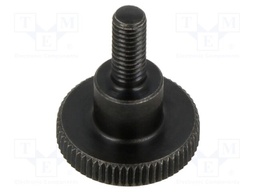 Knob; Ø: 16mm; Ext.thread: M4; 10mm; H: 9.5mm; steel; knurled