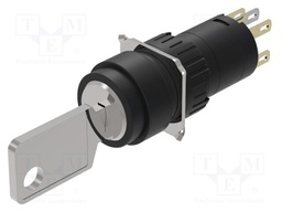 Switch: rotary with key; 16mm; Stabl.pos: 1; NC + NO; Pos: 2; 51