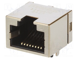 Socket; RJ45; PIN: 8; gold-plated; Layout: 8p8c; on PCBs; THT