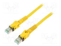 Patch cord; S/FTP; 6a; stranded; Cu; PUR; yellow; 7.5m; halogen free
