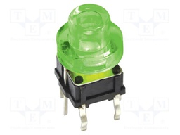 ILLUMINATED TACTILE SWITCH, SPST, 50mA, 12VDC