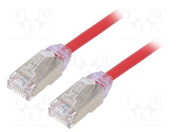 Patch cord; F/UTP,TX6A-28™; 6a; solid; Cu; LSZH; red; Len: 0.5m