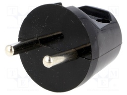 Connector: AC supply; plug; Layout: 2P; Type: round; black; 230VAC