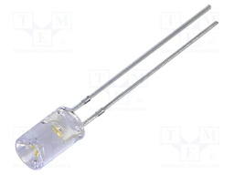 LED; 5mm; white warm; 500÷750mcd; 120°; Front: recessed; 5V; 150mW