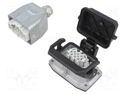 Connector: HDC; Type: with cable gland; Pitch: 44x27mm; 500V; 16A