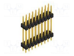 Connector: pin strips; pin header; male; PIN: 18; 2.54mm; THT; 2x9