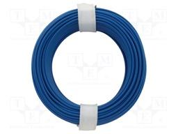Wire; stranded; Cu; 1x0,14mm2; PVC; blue; 60V; -10÷85°C; 10m