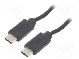 Cable; USB 2.0; USB C plug,both sides; 3m; Colour: black