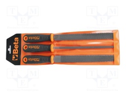 Rasp; round,half circle,flat; plastic; Number of files: 3; 200mm