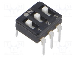 Switch: DIP-SWITCH; Poles number: 3; OFF-ON; 0.025A/24VDC; Pos: 2/3