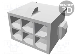 Socket; wire-board; male; Micro MATE-N-LOK; 3mm; PIN: 6; THT; 5A