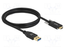 Cable; USB A plug,USB C plug; 1.5m; black; 24AWG,30AWG; 10Gbps