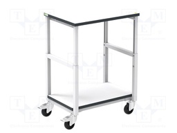 Trolley; ESD; W: 700mm; D: 500mm; steel; light grey; 10kΩ÷100MΩ