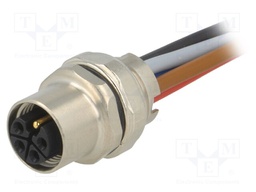 Socket; M12; PIN: 5; female; L code-Power; Type: with leads; 63V; 12A