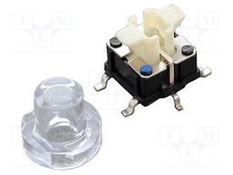 Microswitch TACT; SPST-NO; Pos: 2; 0.05A/12VDC; SMT; LED; blue