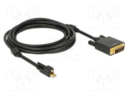 Cable; DVI-D (24+1) plug,mini DisplayPort plug; Len: 3m; black