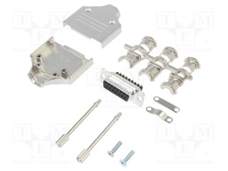 D-Sub; PIN: 15; female; shielded; straight; screw terminal; UNC4-40