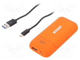 Charger: for rechargeable batteries; Li-Ion; 3.6/3.7V; 2.1A; 5VDC