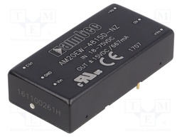 Converter: DC/DC; 20W; Uin: 18÷75V; Uout: 15VDC; Uout2: -15VDC; 2"x1"