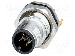 Connector: M12; socket; PIN: 5; male; 60V; straight; THT; A code; 4A