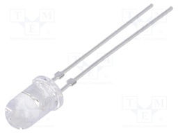 LED; 5mm; red; 0.32÷1.4cd; 18°; Front: convex; Pitch: 2.54mm