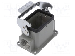 Enclosure: for HDC connectors; size D6B; with latch; straight