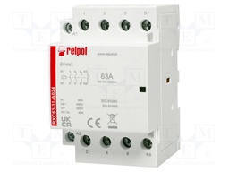 Contactor: 4-pole installation; 63A; 24VAC; NC + NO x3; IP20