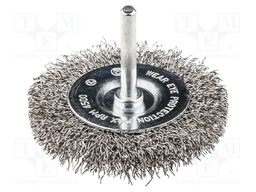 Wheel brush; 50mm; Ø: 6.25mm; steel,acid resistant steel